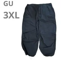 GU メンズ スーパーワイド カーゴパンツ 3XL ブラック 黒