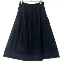 Moda Club フレアスカート 黒 38 日本製 コットン 裏地付 上品 Y