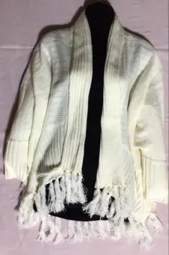 ショールカラー カーディガン Mサイズ　白