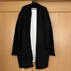 美品GREENLABELRELAXINGふわふわモヘア混ロングカーディガン黒
