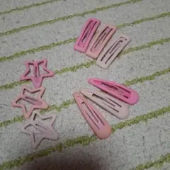 匿名配送*キッズ 子供ヘアピン9個セット ピンク　 ヘアアレンジ