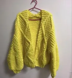 SLY イエロー ニットカーディガン 厚手