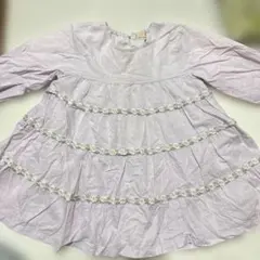 petit main 薄紫 フリル ワンピース