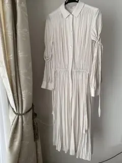 美品 麻100✨アドーア シアーリネンシャツワンピ ピンタック キャミソールM 美品 麻100✨アドーア シアーリネンシャツワンピ ピンタック