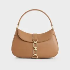 【新品未使用】CHARLES&KEITH アガサチェーンアクセントホーボーバッグ