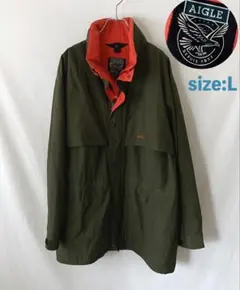 AIGLE ナイロン マウンテンパーカ ブルゾン L オリーブグリーン
