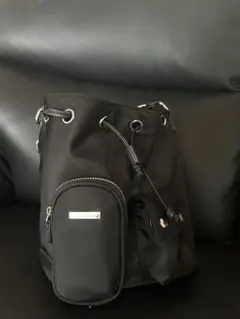 MOUSSY ブラック 巾着型バッグ