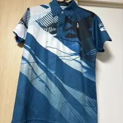 青系波模様ポロシャツ