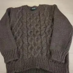 COMME CA ISM ケーブル編みセーター ブラウン 120〜130cm