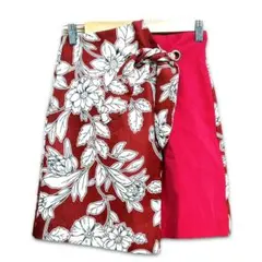 未使用 タグ付き リリーブラウン フラワーラップスカート 花柄巻きスカート