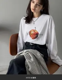 《JaVaジャバコラボ》綿100% アップルメッセージTシャツ 長袖