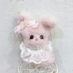 ピンク ふわふわ うさちゃん キーホルダー モールドール