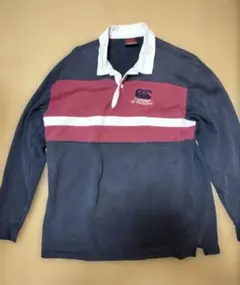 Canterbury ラガーシャツ M ネイビー/ワインレッド