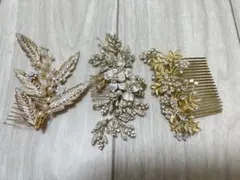 ウェディング ヘッドドレス 3点セット