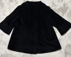 Snidel スナイデル ノーカラー黒 ブラックコート アンゴラ混