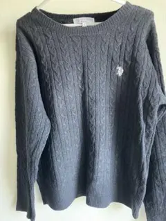 U.S.POLO ASSN. ワンポイント　ケーブルニット