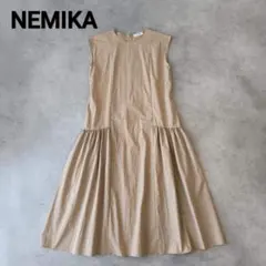 【極美品】NEMIKA　Lilian　リネンフレンチスリーブロングワンピース 極美品】NEMIKA Lilian リネンフレンチスリーブロングワンピース