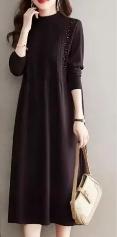 値下げ　ワインレッド　ワンピース　サンプル品　サイズL