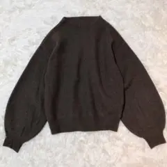 Maglie par ef-de カシミヤ混カーキボリュームスリーブ セーターＭ