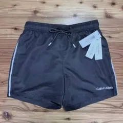 新品】カルバンクライン ウエストロゴ 水着 ショートパンツ ブラック S