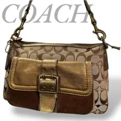 COACH コーチ ワンショルダー バッグ シグネチャー キャンバス 肩掛け