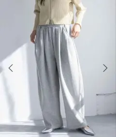 【新品】LOWRYS FARM カットイージーコクーンパンツ　グレーL