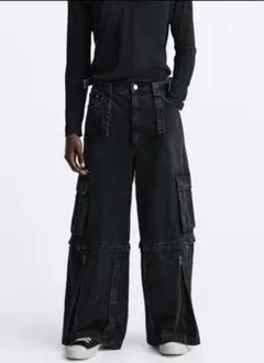 ZARA デタッチャブルカーゴデニムパンツ　EU36　opium