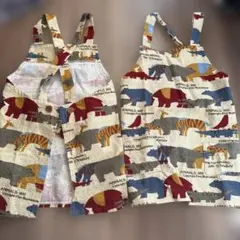 【おまとめ専用】ハンドメイド　恐竜柄　キッズエプロン2枚セット