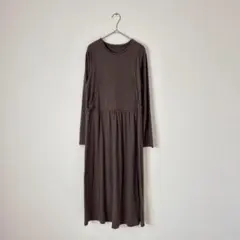 マタニティ ロングシャツワンピース 授乳服　長袖　カットソー　妊婦　a1471のサムネイル