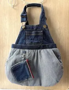 デニム オーバーオール ハンドメイド 2Wａy持ち手バック☆のサムネイル