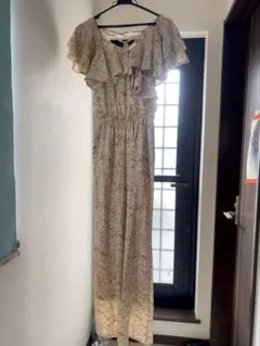 【タグ付き美品】NICE CLAUP 花柄ロンパース　オールインワン　半袖