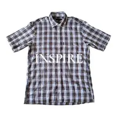 00s INSPIRE オープンカラー リネンシャツ ブロックチェックのサムネイル