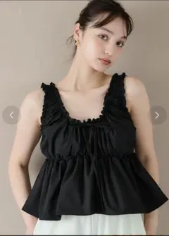 コカ　ドットギャザーブラウス　ビスチェ