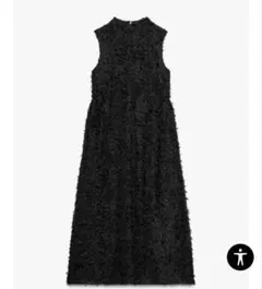 ZARA ザラ　フリンジ付きミディ丈ワンピース XS