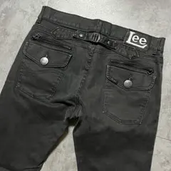 【美品】Lee RIDERS コーティング加工　ブラックデニムパンツ　34