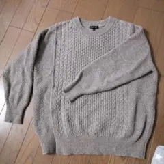 INDIVI インディヴィ ウール アラン ニット セーター ベージュ 38