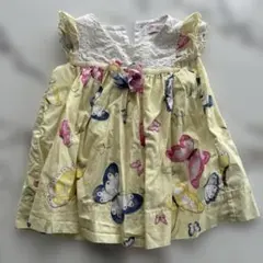 MONNALISA Bebe 蝶柄 ワンピース ベビー服のサムネイル