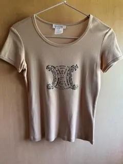 CELINE セリーヌ ラインストーン Tシャツ ベージュのサムネイル