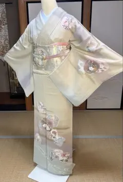 ◆ 振袖7点セット ◆170.5cmトールサイズフルセット正絹白系Ud05 ◇ 振袖7点セット ◇170.5cmトールサイズフルセット正絹白系Ud05 2025