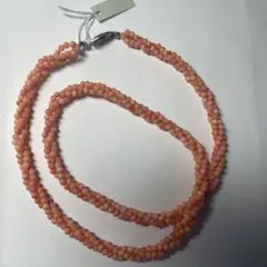 ピンク珊瑚ビーズ 58cmロング3連ネックレス