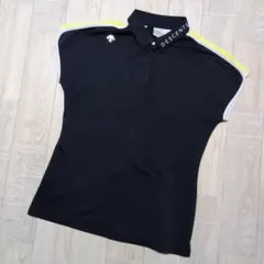 DESCENTE GOLF ノースリーブ ポロシャツ レディース L ネイビー