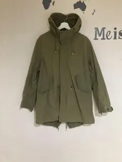 オリーブグリーン モッズコート フード付き