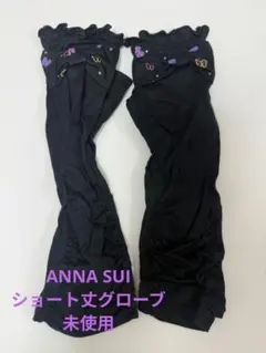 【未使用】ANNA SUIアナスイ アームカバーショート丈 黒蝶刺繍 親指穴ありのサムネイル