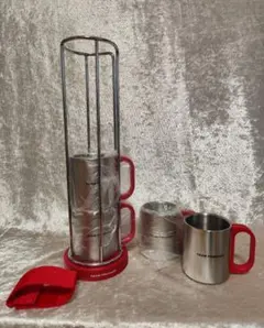 未使用 ステンレスマグカップ　4個セット　スタンド付（NISSAN ノベリティ）