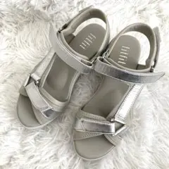 【未使用級】fitfit 厚底3ウェイサンダル　シルバー23cm