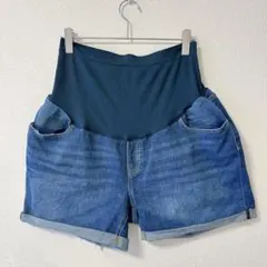 美シルエットOLDNAVYデニムマタニティショートパンツXLのサムネイル
