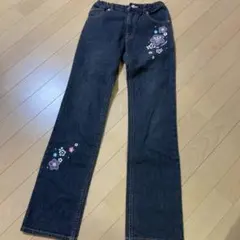 エンジェルブルー　デニム　濃いグレー　135cm パンツ　ブラックデニム