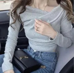 3Wayドレープカシュクールトップス[dk1261] グレー