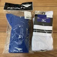 新品未使用 サッカーストッキング青白