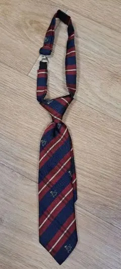ネイビー・レッド ストライプ ネクタイ　キッズ　子供用